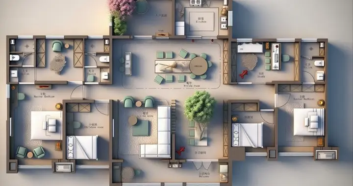 286.8㎡传世户型：六卧配空中方厅的终极居住方案