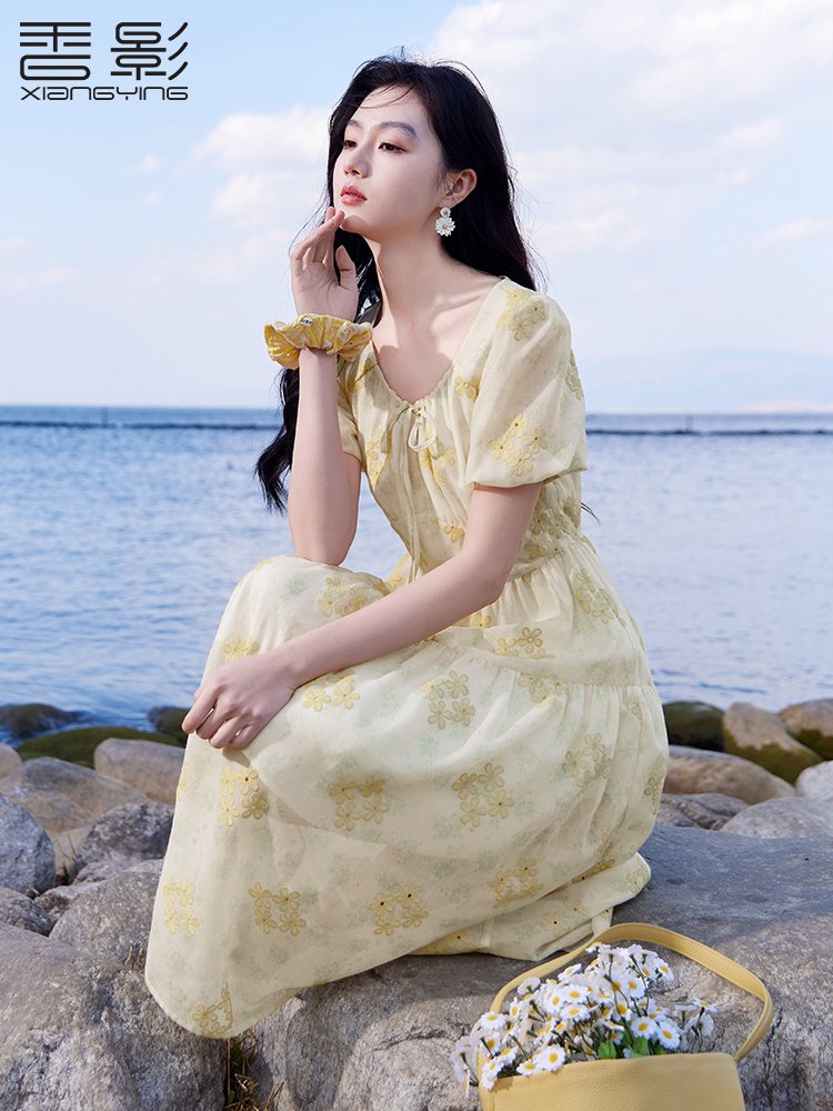 香影碎花连衣裙女