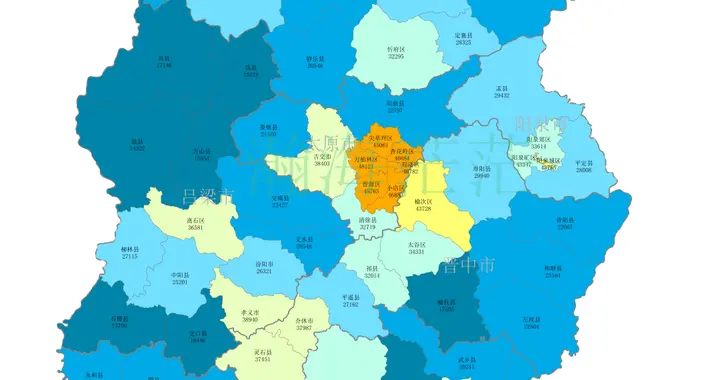 2024年山西省各地市、区县人均可支配收入，13区县超全国平均