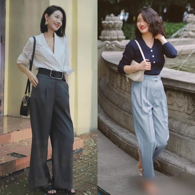 阔腿裤配平跟还是高跟？素人街拍给出答案