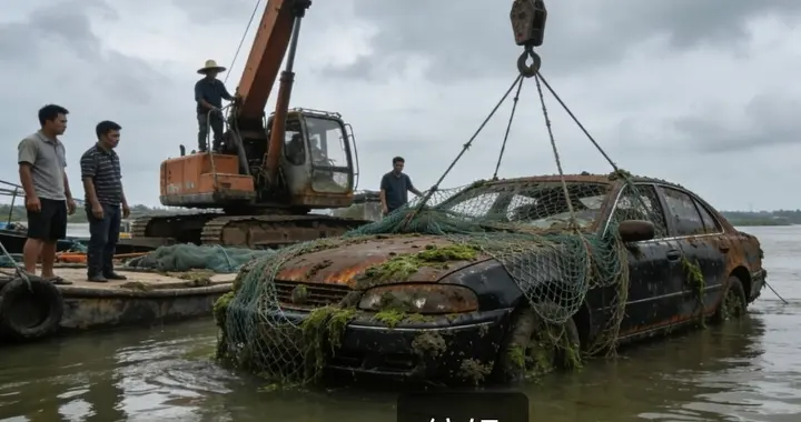 广东渔民捞出沉河18年轿车，打开瞬间惊呆，2男1女保持着诡异姿势