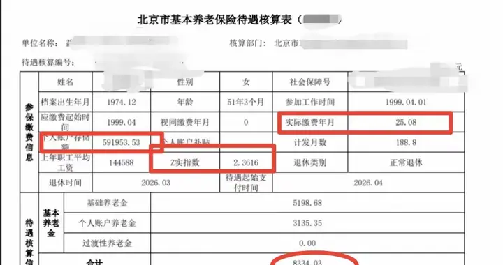 平均缴费指数2.3616，个账591953.53元，2026年退休能拿多少钱