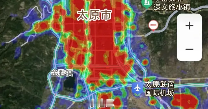 山西省会太原和陕西省会西安，热力图对比，差距蛮大