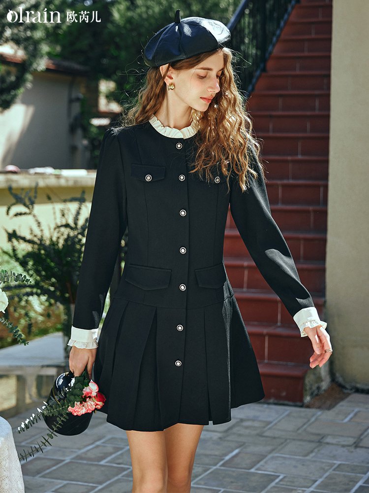 矜贵娇俏感！法式甜美赫本风通勤显瘦连衣裙