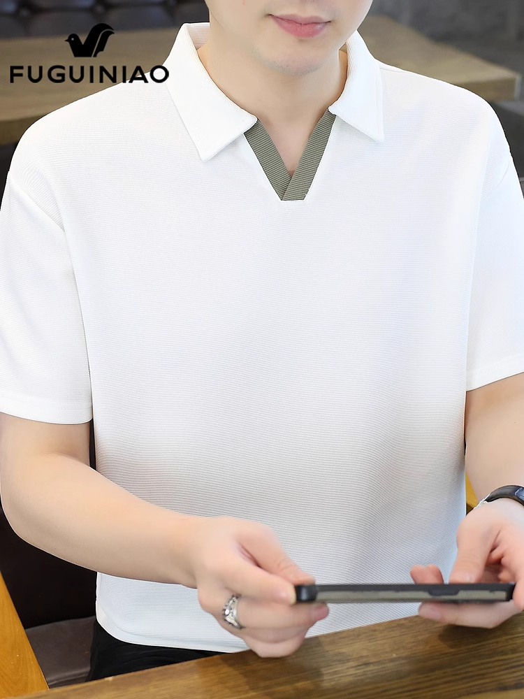 富贵鸟男士v领上衣