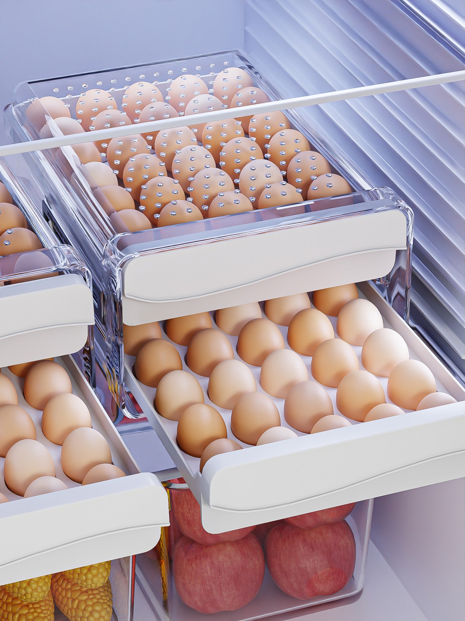 大容量鸡蛋收纳盒，3斤鸡蛋轻松装！
