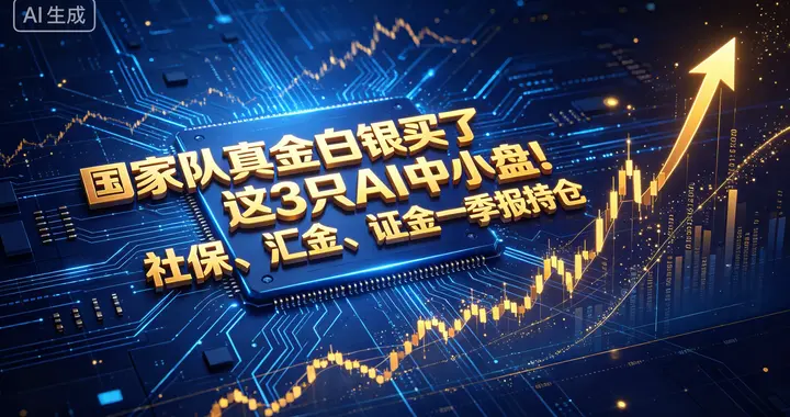 国家队真金白银买了这3只AI中小盘！社保、汇金、证金一季报持仓