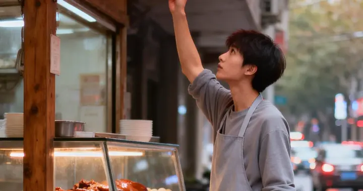 我爸卖卤肉供我读书，现在我出摊扶眼镜切卤肉，真香。