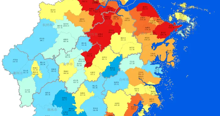 2025年浙江省各地市、区县生产总值和人均生产总值