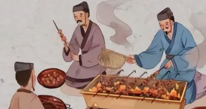 古人也喜欢“撸串”？鸿门宴上刘邦项羽吃烤串，烧烤炉汉代就有了