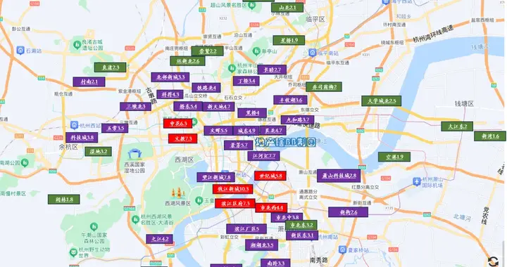 杭州真正意义上的倒挂板块就剩下6个