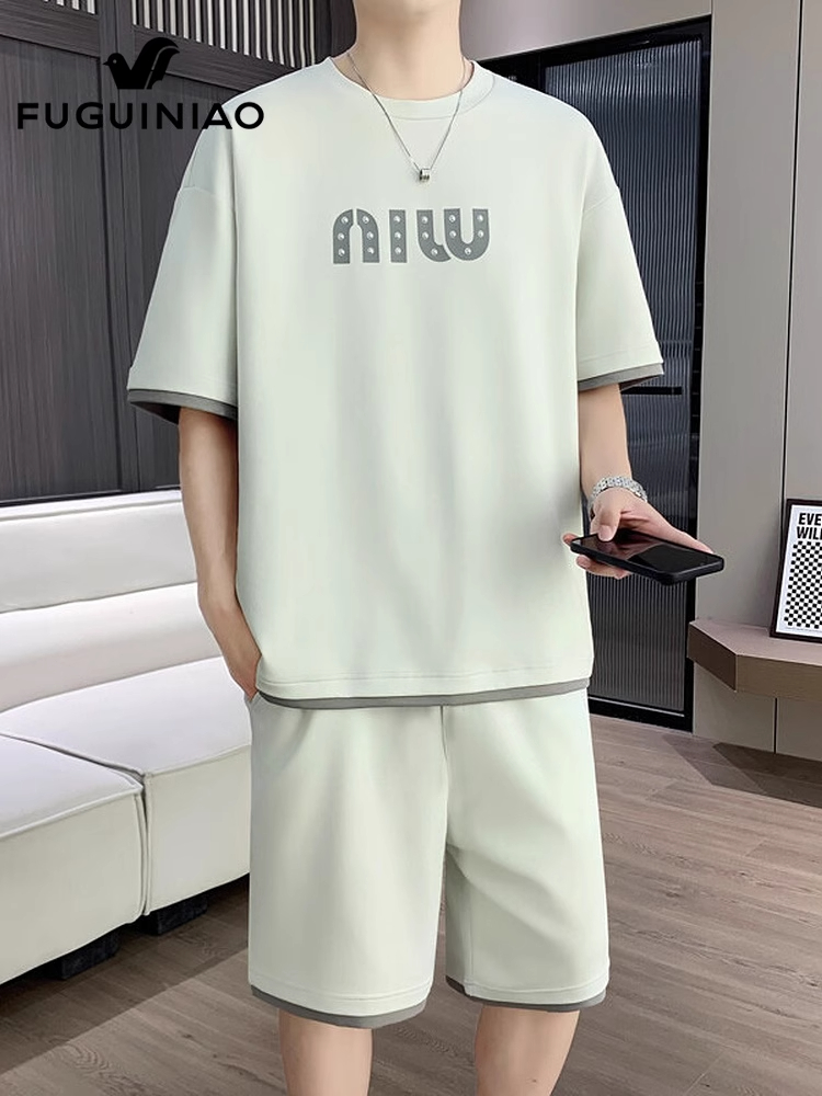 男士夏季休闲套装男