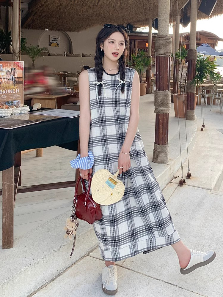 「撞色格纹裙｜松弛感拉满の夏日显瘦神器」