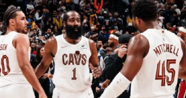 骑士4连胜，掀翻西部第三，哈登末节三分太关键，米切尔罚篮绝杀