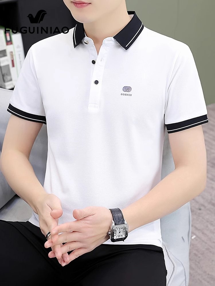 富贵鸟白色短袖t恤男士