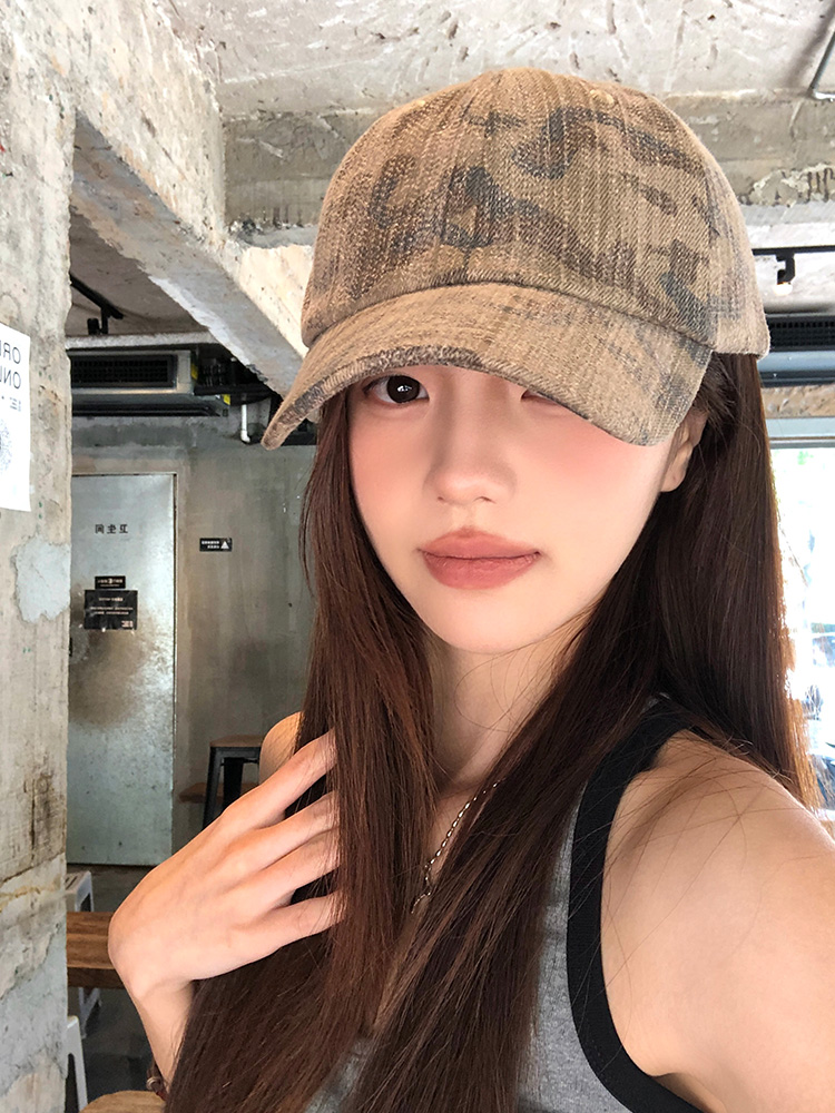 春夏季高品质个性潮流美式复古迷彩棒球帽