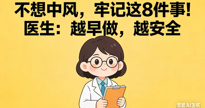 不想中风，牢记这8件事！医生：越早做，越安全