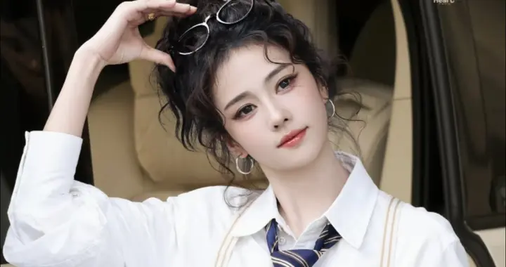 今天是小卷毛！白鹿跑男上班路透，白衬衫卡其背带裤，是酷学姐呀