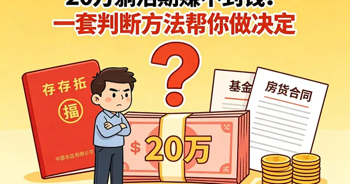 手里有20万闲钱，先还贷还是先投资？3步帮你避开大多数坑