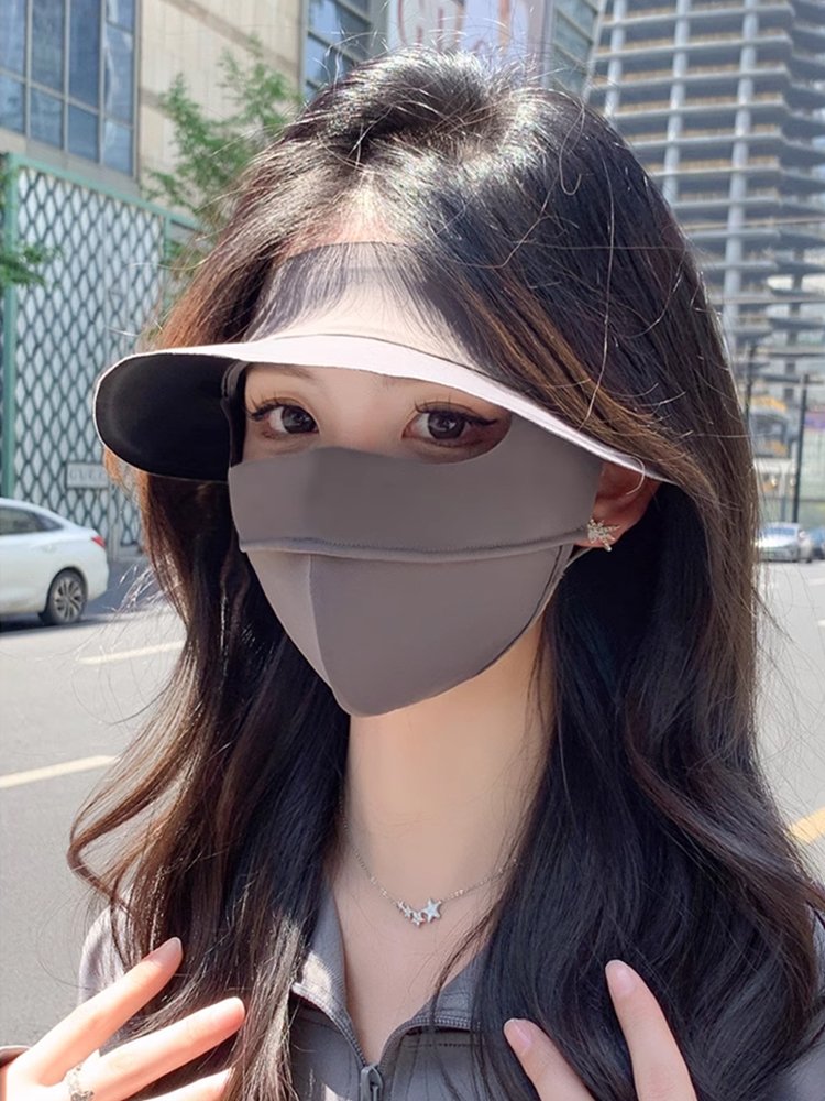 黑胶帽檐防晒面罩女夏季遮全脸防紫外线脸基