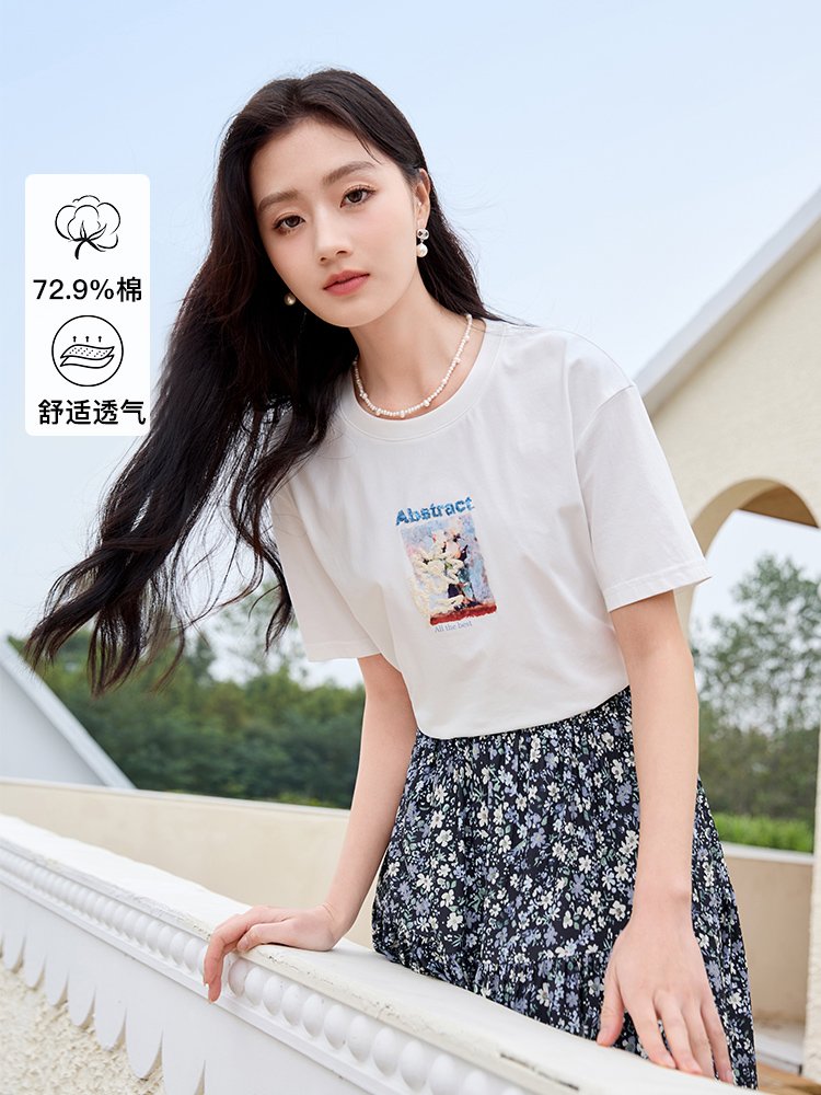 香影白色t恤女宽松休闲显瘦短袖上衣