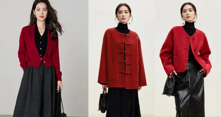 春节过年“红色”服装这样穿，七天穿搭不重样，照着穿体面又好看