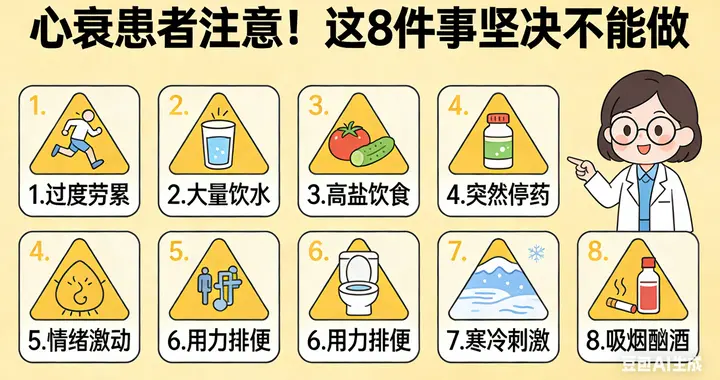 心衰患者注意！这8件事坚决不能做，每一件都可能诱发急症
