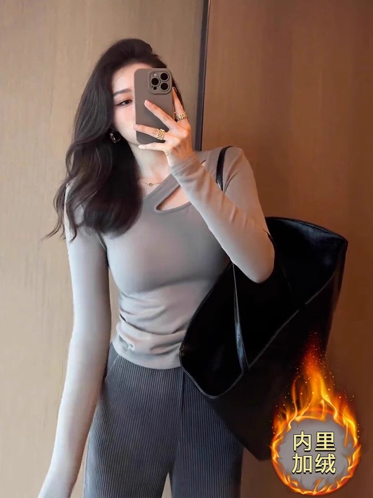 灰色打底衫女春秋2024新款内搭高级感德