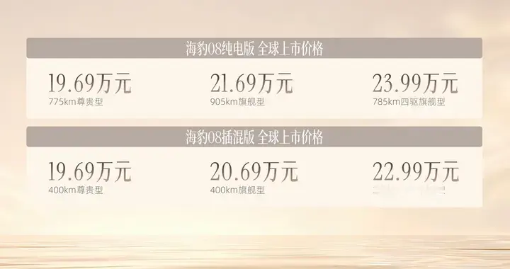 比亚迪海豹08上市，售价19.69万元起