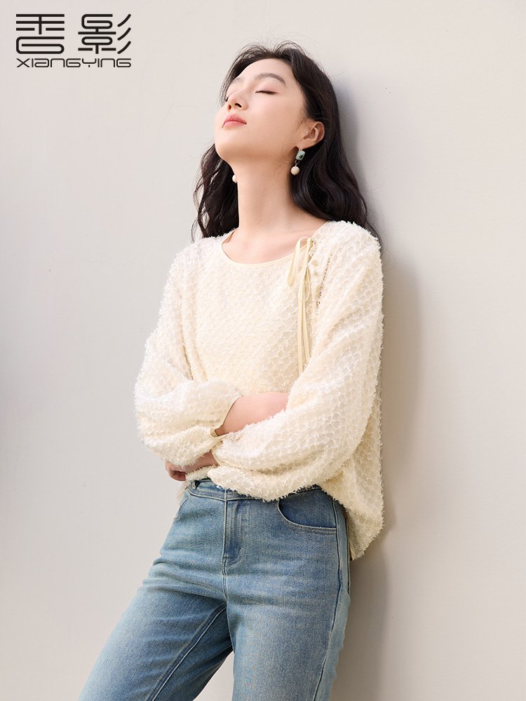 香影气质雪纺上衣女长袖