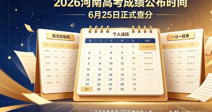 2026年河南高考成绩正式公布时间！