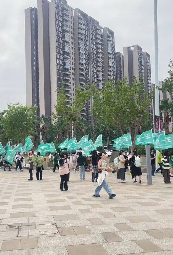 湖南跨年演唱会，王一博粉丝列队举旗，网友：很佩服她们的勇气