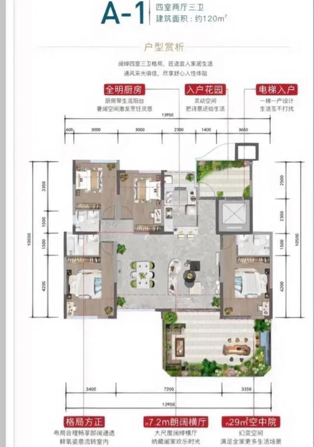 第四代120.9平米空中大平层户型
