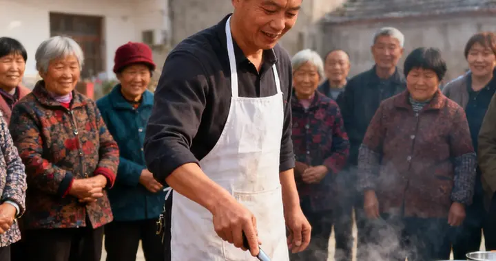 男子看杀猪凑热闹，竟被硬拉当主厨！4000人刨汤宴藏着流量密码