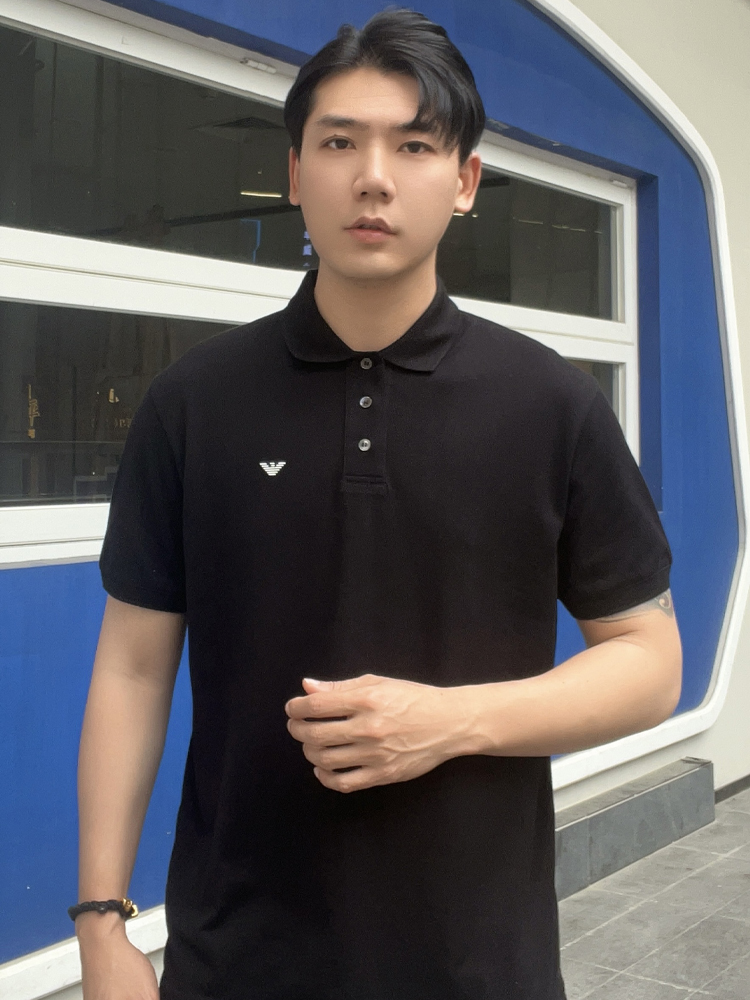 阿玛尼男士全棉短袖Polo衫