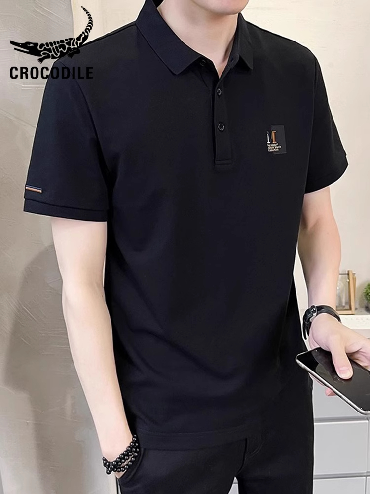 鳄鱼恤潮流帅气翻领短袖polo衫男