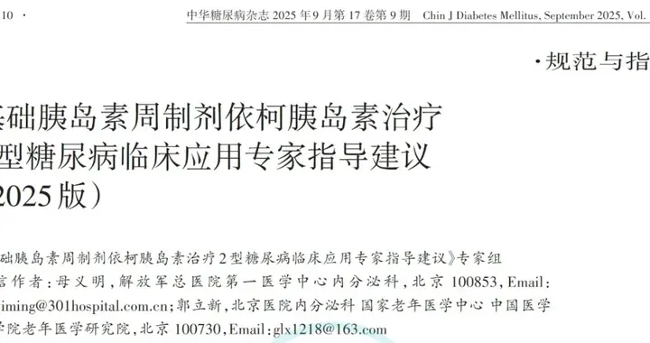 《依柯胰岛素治疗2型糖尿病临床应用专家指导建议（2025版）》