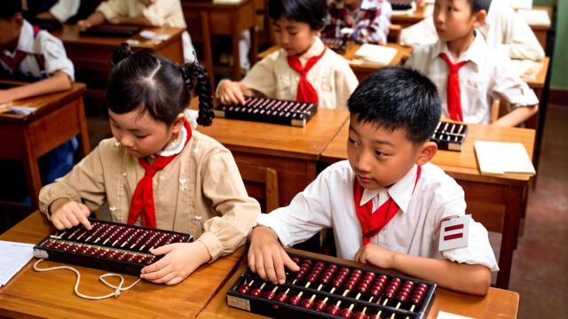 风吹草语：1988年，南京小学生上珠算课