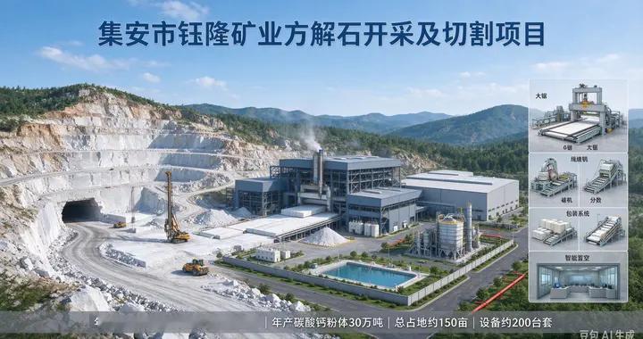 集安市钰隆矿业方解石开采及切割项目总承包