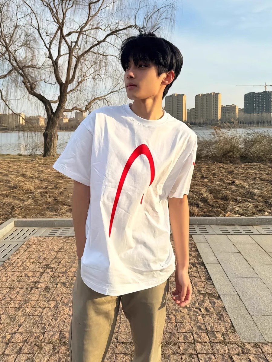 白色短袖t恤男2025新款夏季字母印花美