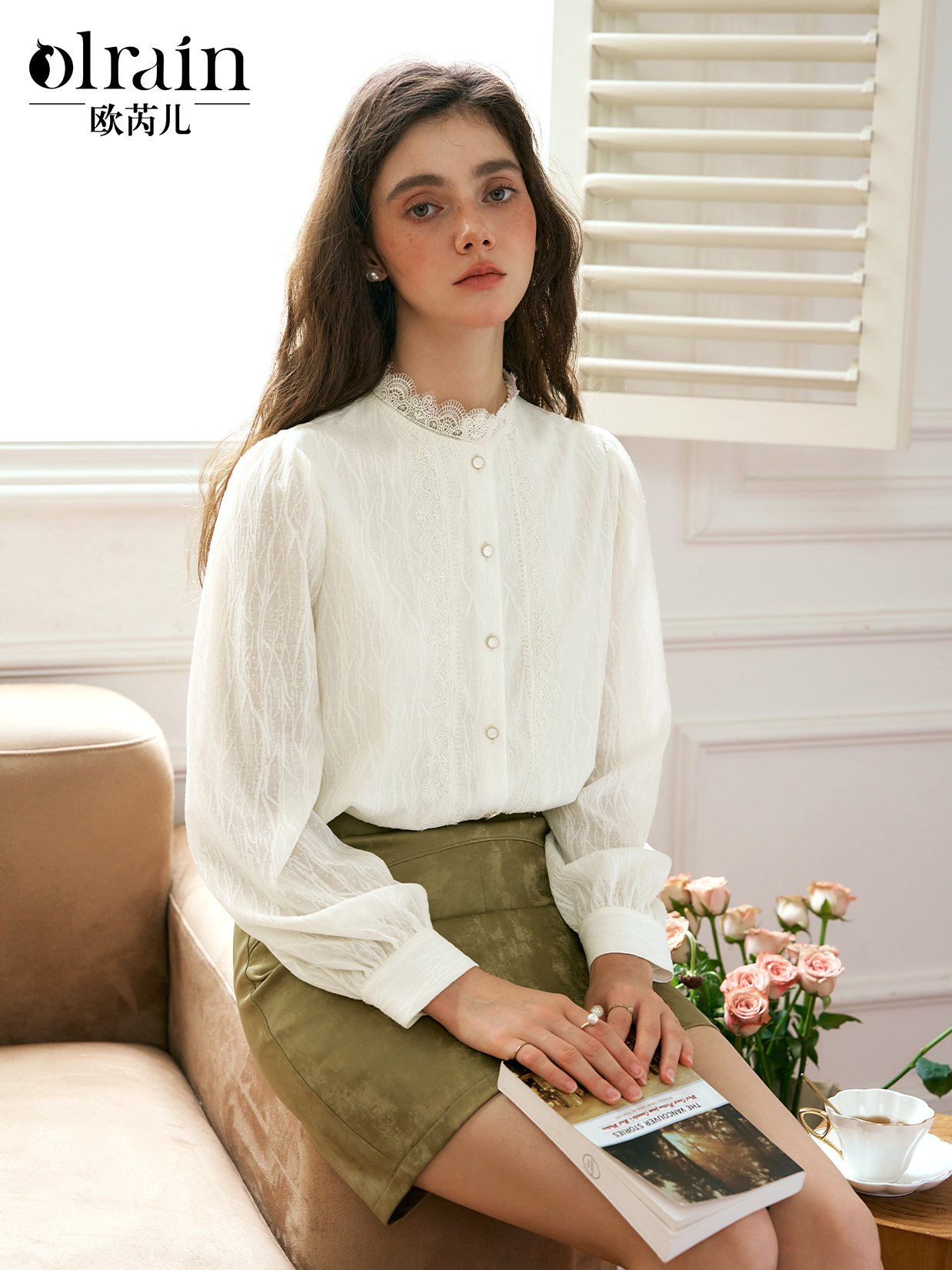 精至清新氛围！浪漫南法蕾丝衫