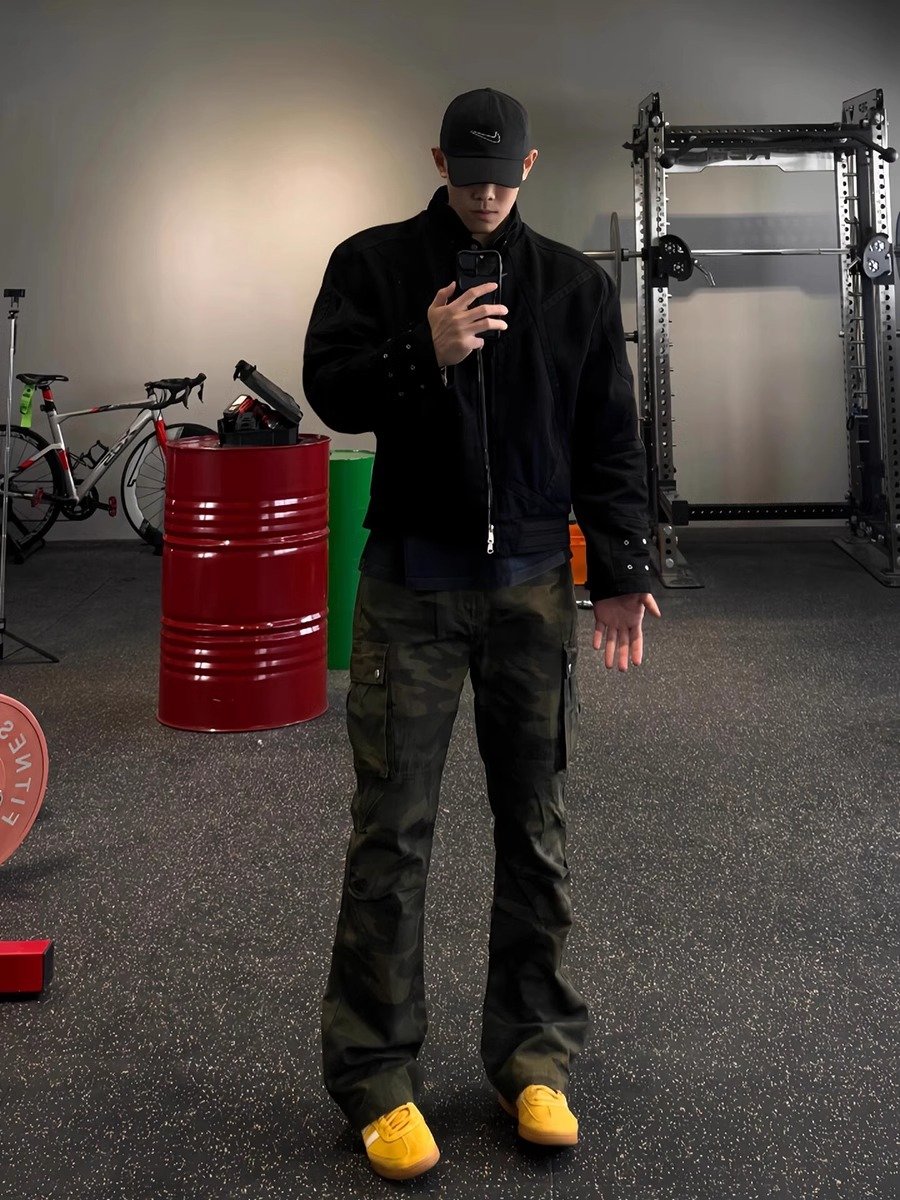 多口袋迷彩工装裤男款春秋美式硬汉风伐木裤