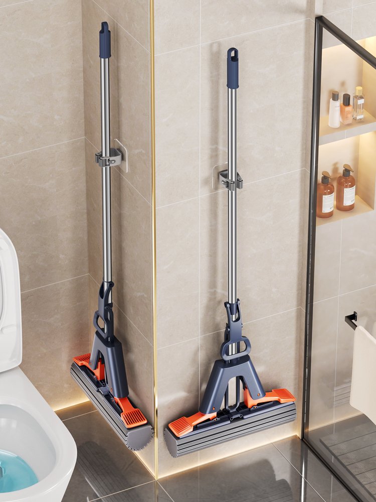 好用的吸水对折挤水胶棉拖把