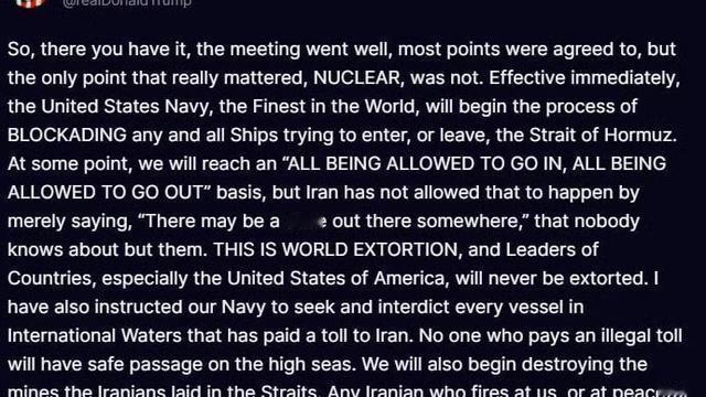 深n硬：得，霍尔木兹海峡彻底封死了。伊朗