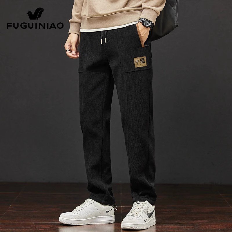 春季休闲裤男士直筒裤新款灯芯绒长裤子男款