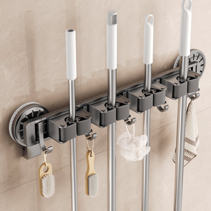吸盘壁挂连排壁挂拖把夹收纳省空间