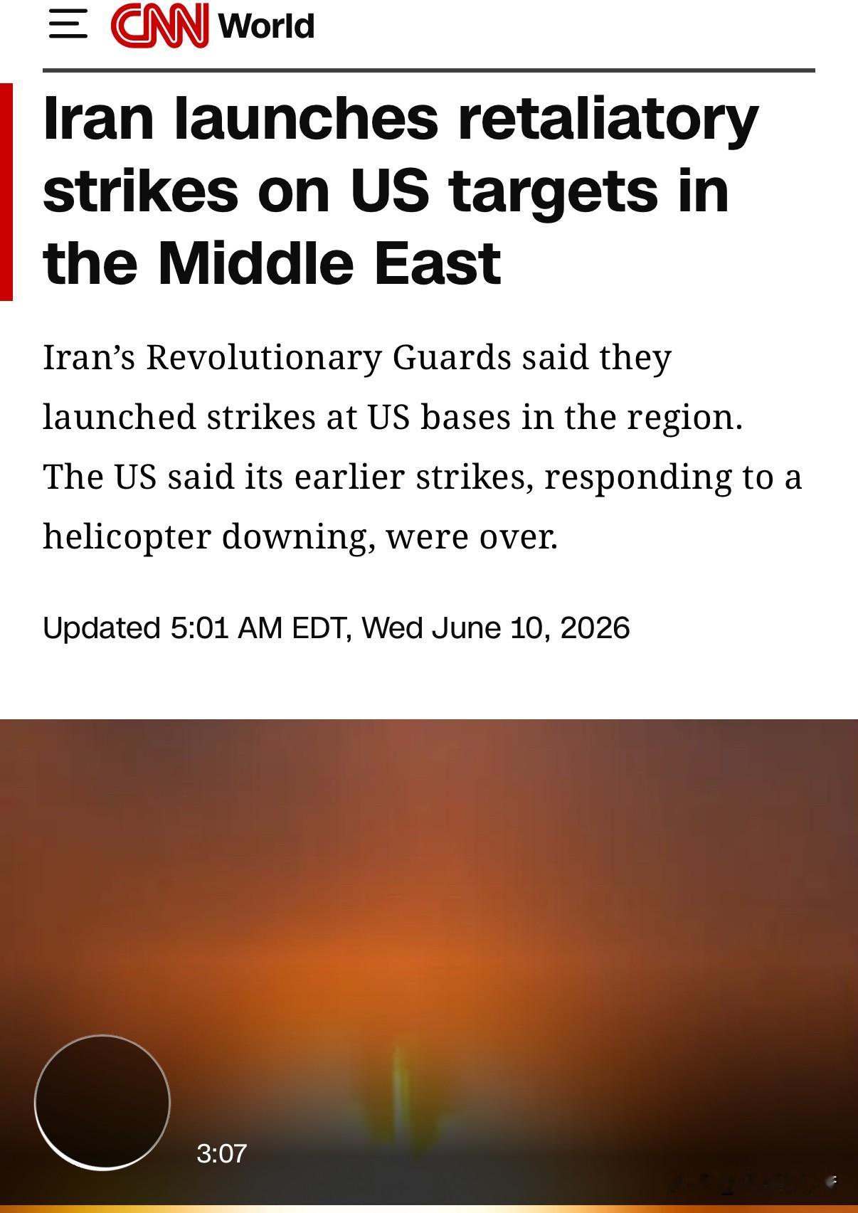 伊朗表示，在受到美国的攻击后，它对该地区的美国目标发动了报复性打击。在...