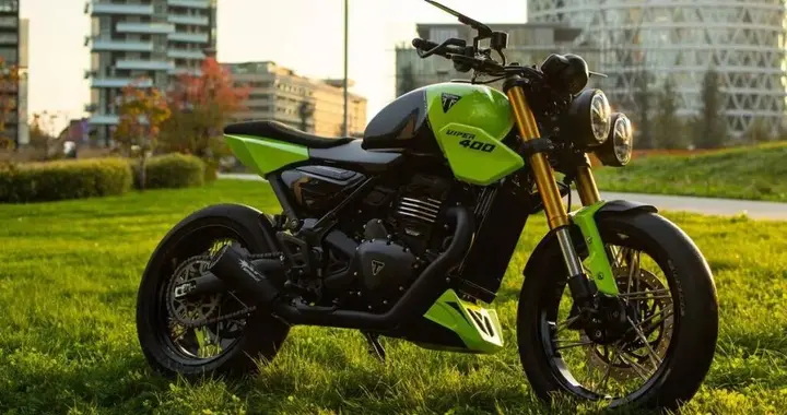 设计师力作Triumph Viper 400改装车，虫眼头灯造型，将登上拍卖