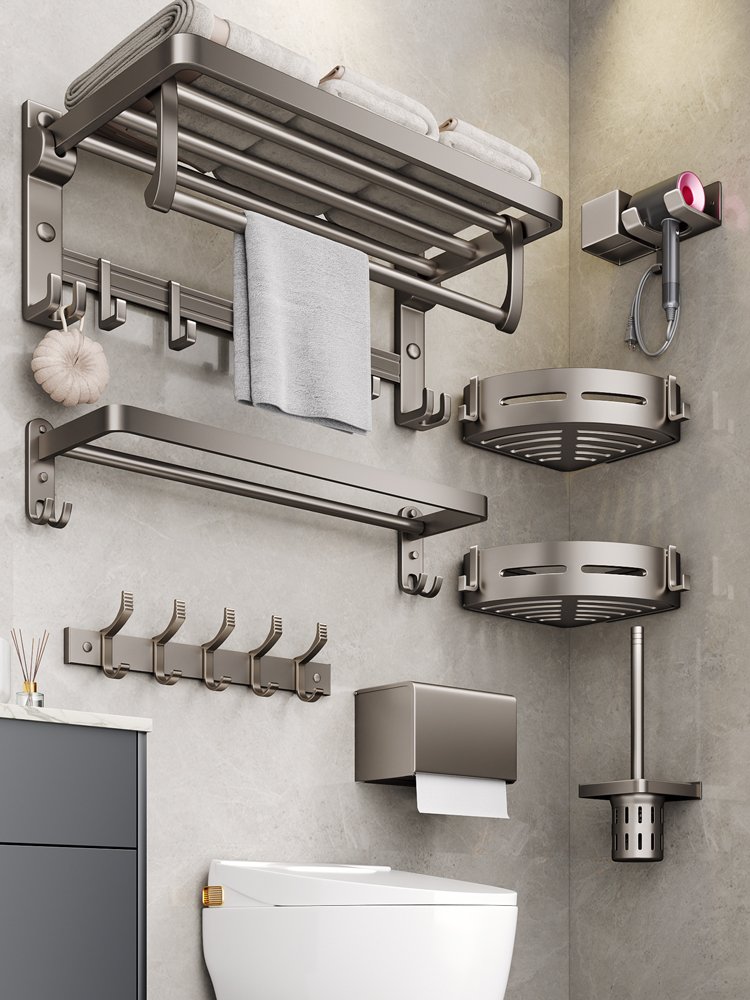 佳帮手双折叠浴巾架