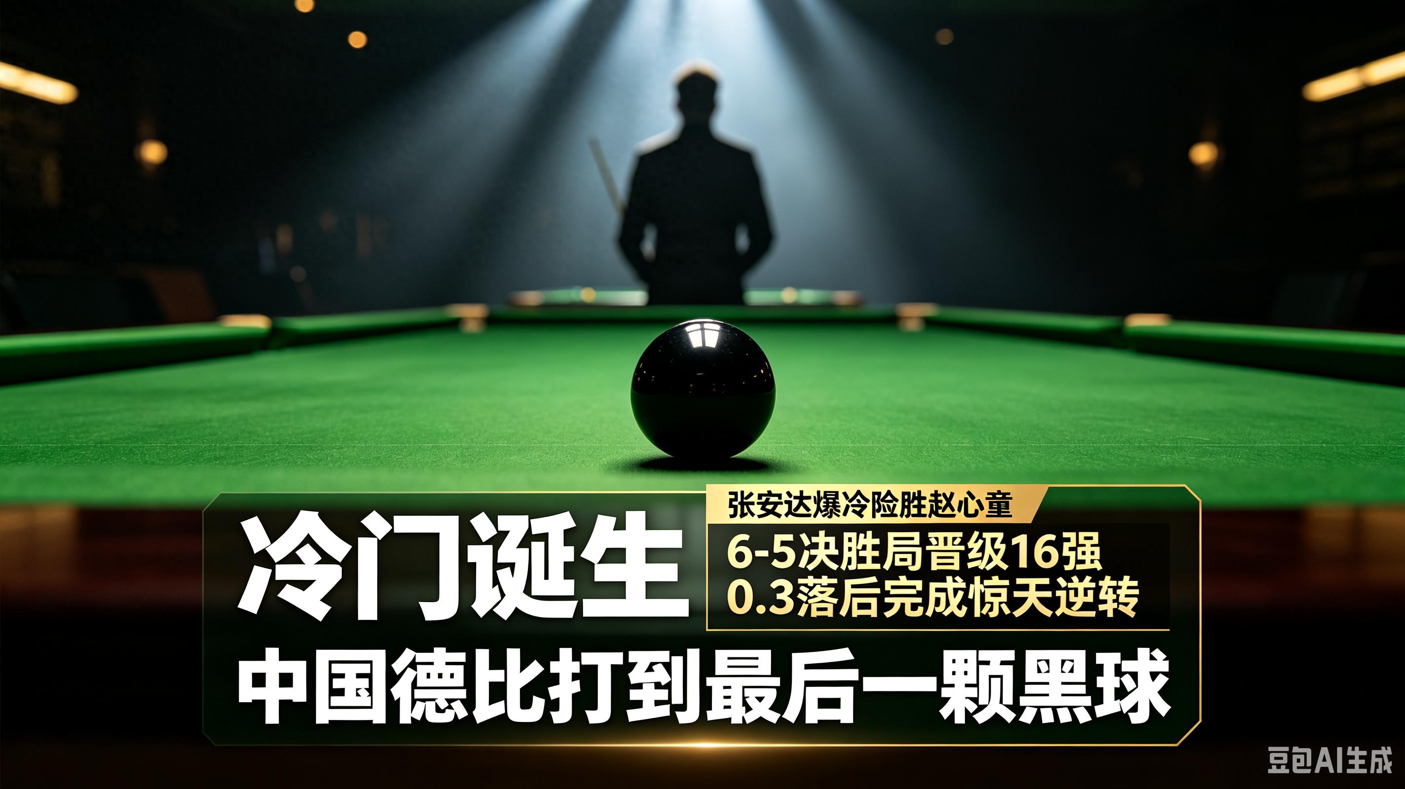 惊天大逆转！张安达6‑5爆冷险胜赵心童，争黑绝杀挺进16强